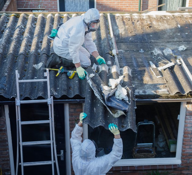 Dépose professionnelle de plaques de toiture en fibrociment avec protections adaptées